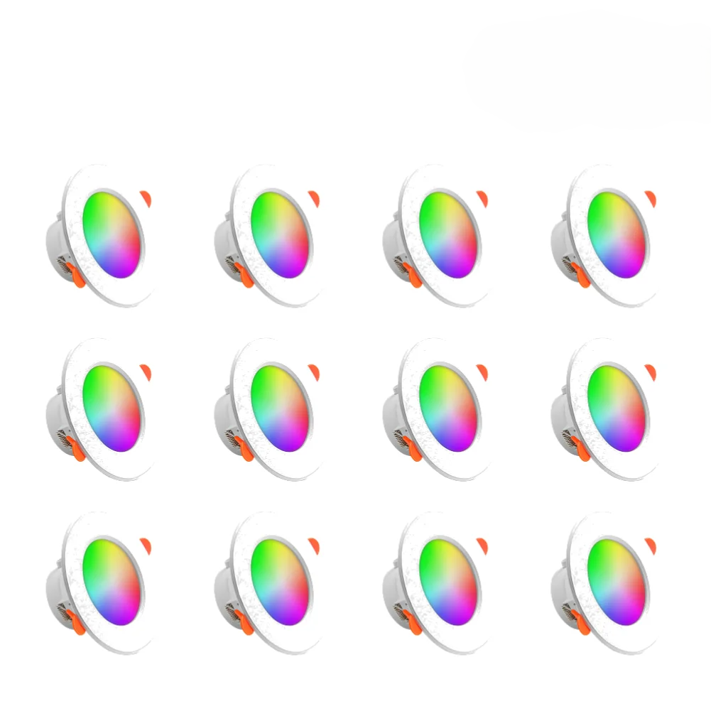 Kit 1-10 Spots de Luz LED Inteligente 10W RGB com Controle por App e Bluetoot