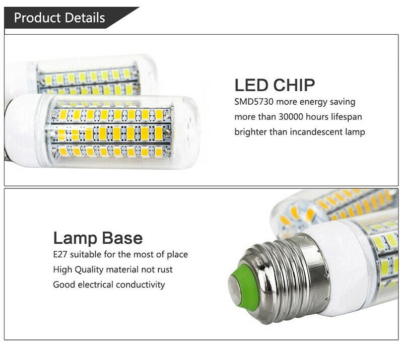 Lâmpada LED Tipo Milho 7W a 15W Super Brilhante