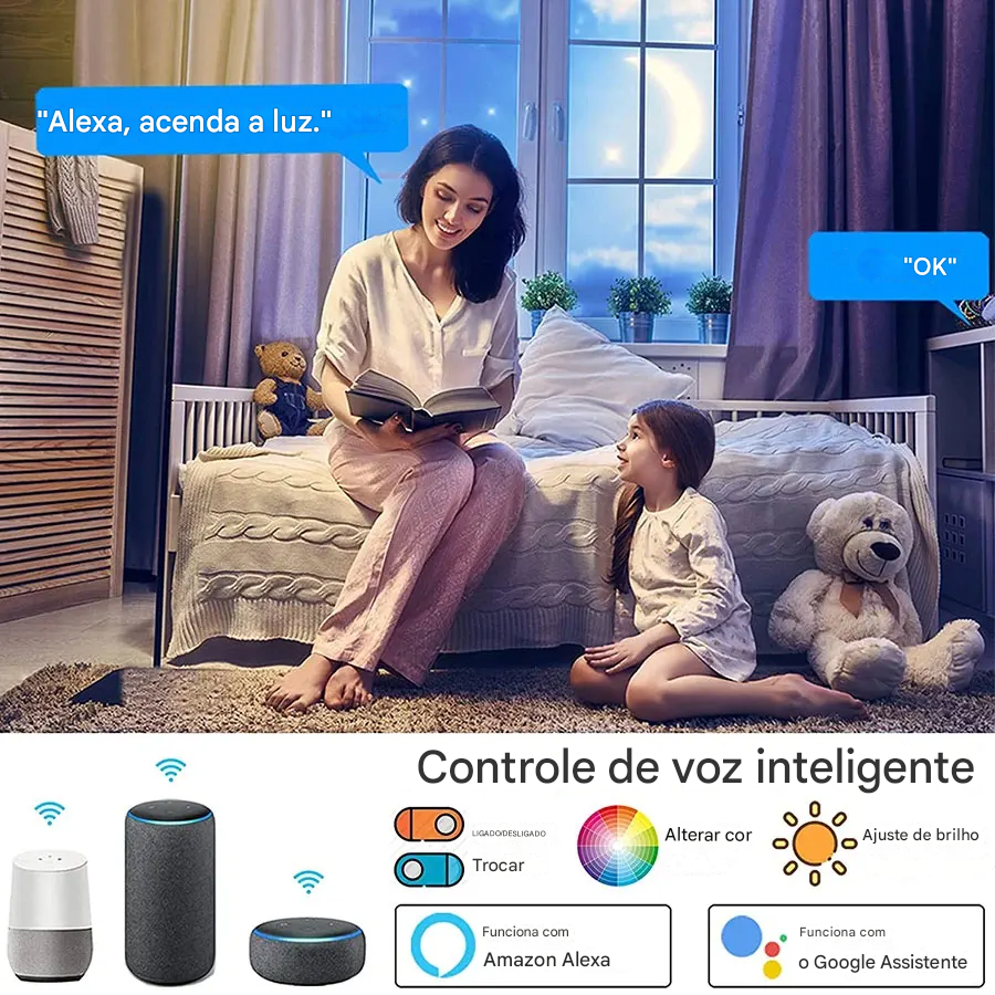 Luminária LED Plafon Inteligente Tuya Wi-Fi 24W 220V RGB com Controle por App Alex