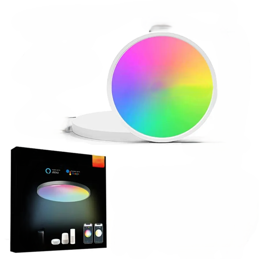 Luminária LED Plafon Inteligente Tuya Wi-Fi 24W 220V RGB com Controle por App Alex