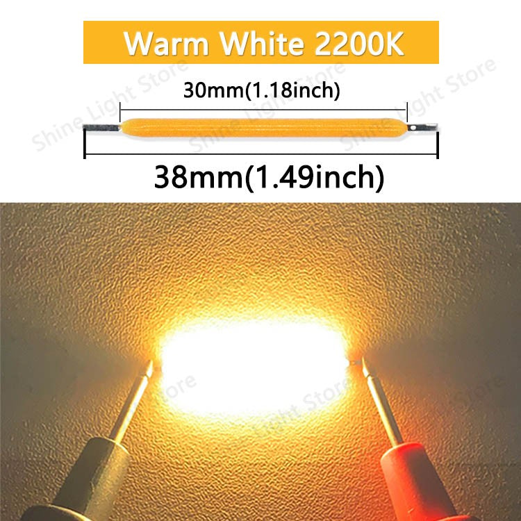Kit de 10 a 1200 LEDs Filamento COB 3V 38mm para Decoração