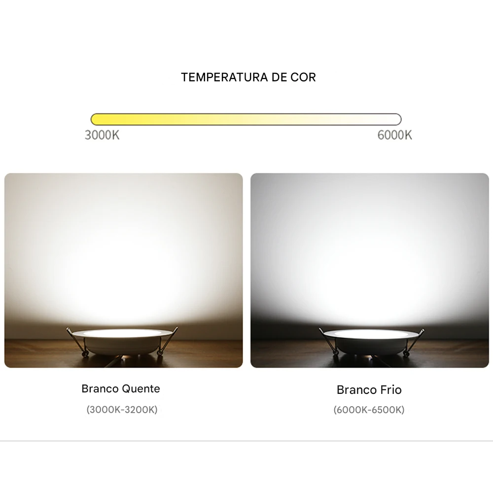 Kit com 10 Spots LED Redondo 220V Embutido