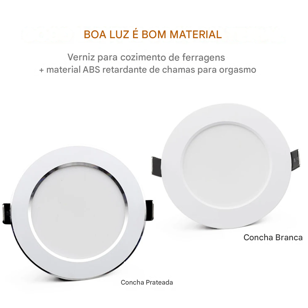Kit com 10 Spots LED Redondo 220V Embutido