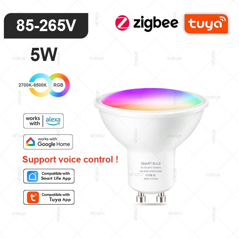 Lâmpada LED Inteligente Tuya com Controle por Wi-Fi, Zigbee ou Bluetooth