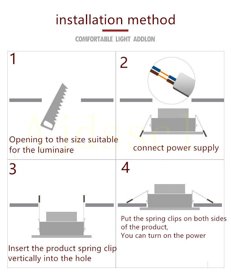 Spot LED Embutido Regulável 5W a 15W Luz AC110V 220V - 3 Cores Alternáveis