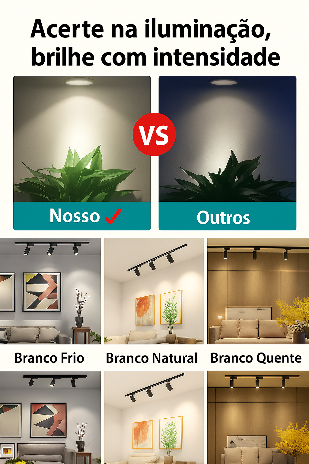 Kit Completo 10 Unidades Spot LED de Trilho 220V - Kit BRANCO