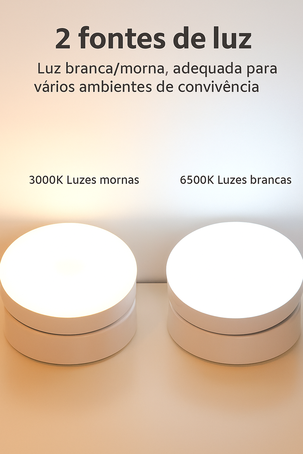 Luminária de Parede LED 360 com Sensor de Movimento Recarregável