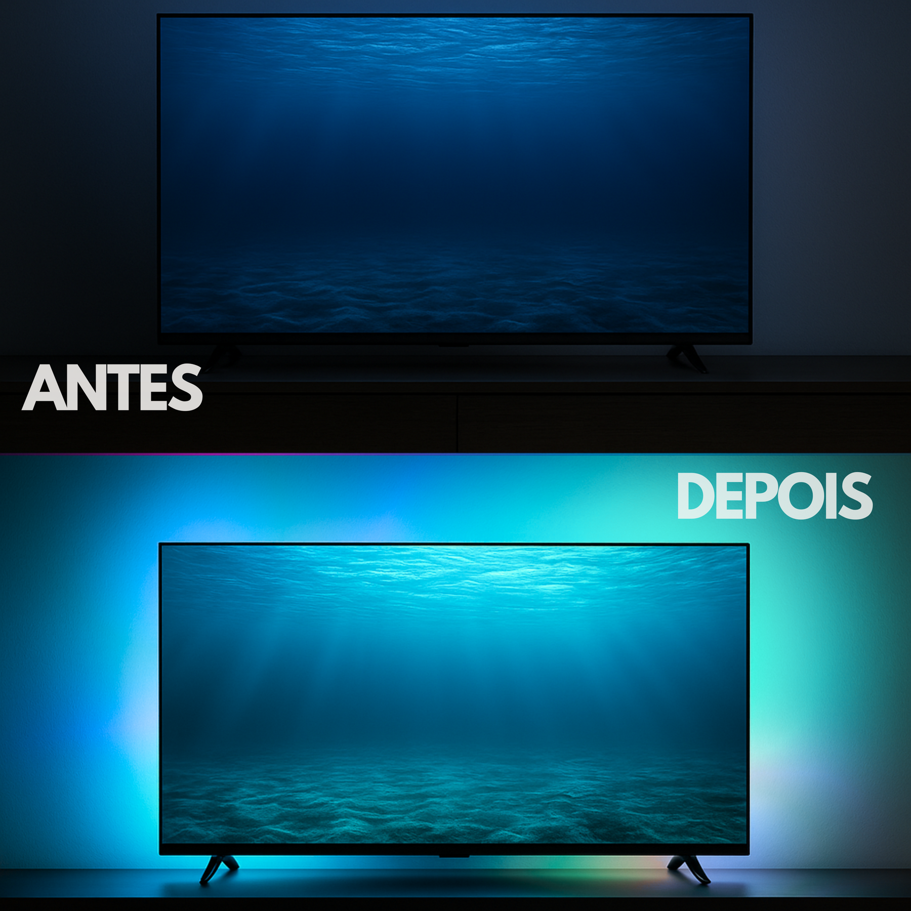 Fita de LED Imersiva e Dimensional para TV com Sensor de Captura de Cor e Sincronização de Música