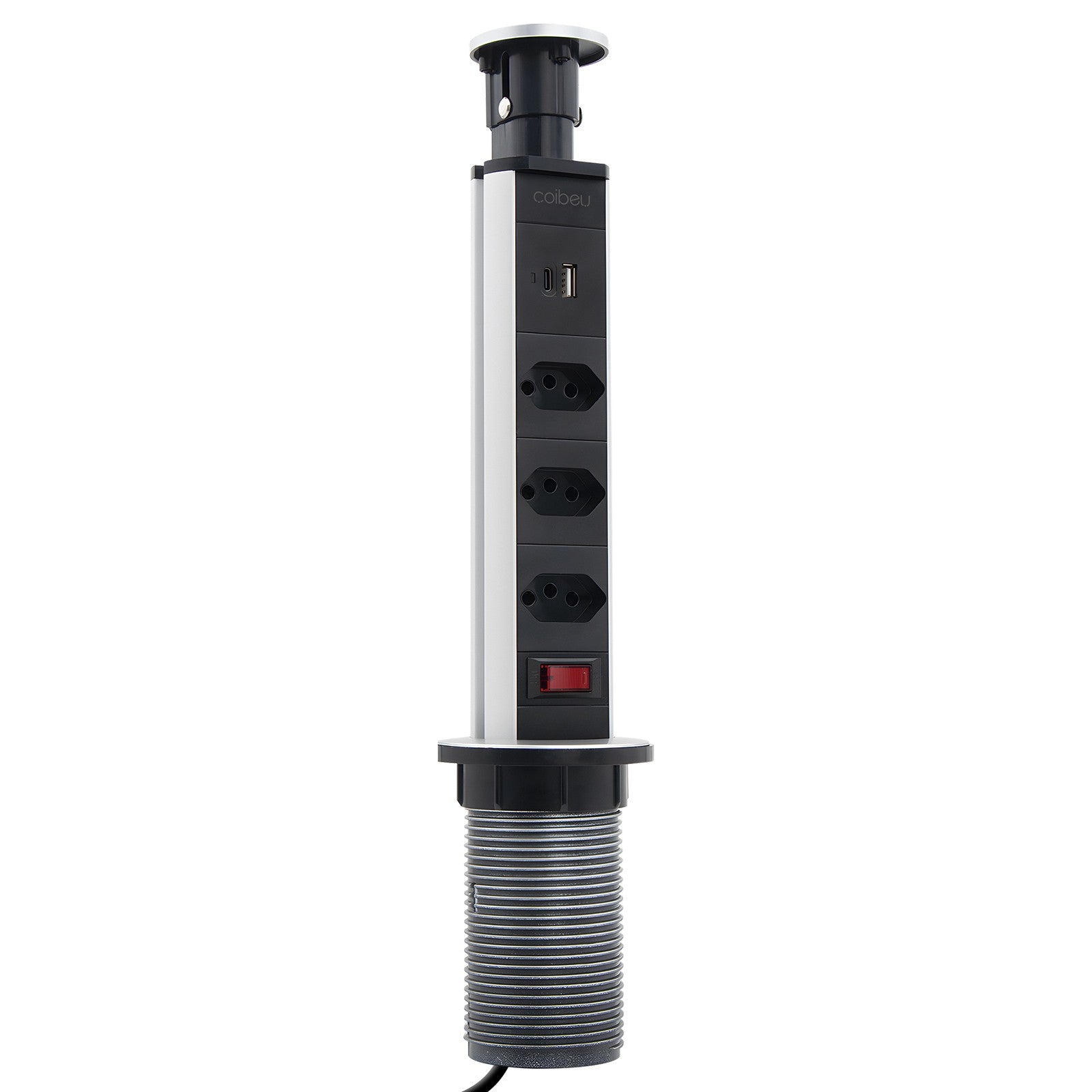 Régua de Tomadas com Extensão e Portas USB - 2M 110-220V Padrão Brasil