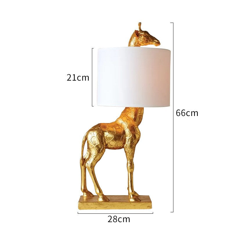 Luminária de Mesa Grande 66cm Girafa de Resina Moderna e Sofisticada com Luz Suave