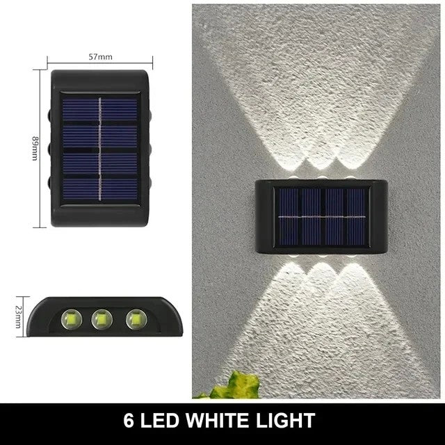 Ilumine suas áreas externas com eficiência e estilo usando a luminária solar automática, equipada com 6 LEDs brancos e design à prova d'água, ideal para qualquer condição climática.