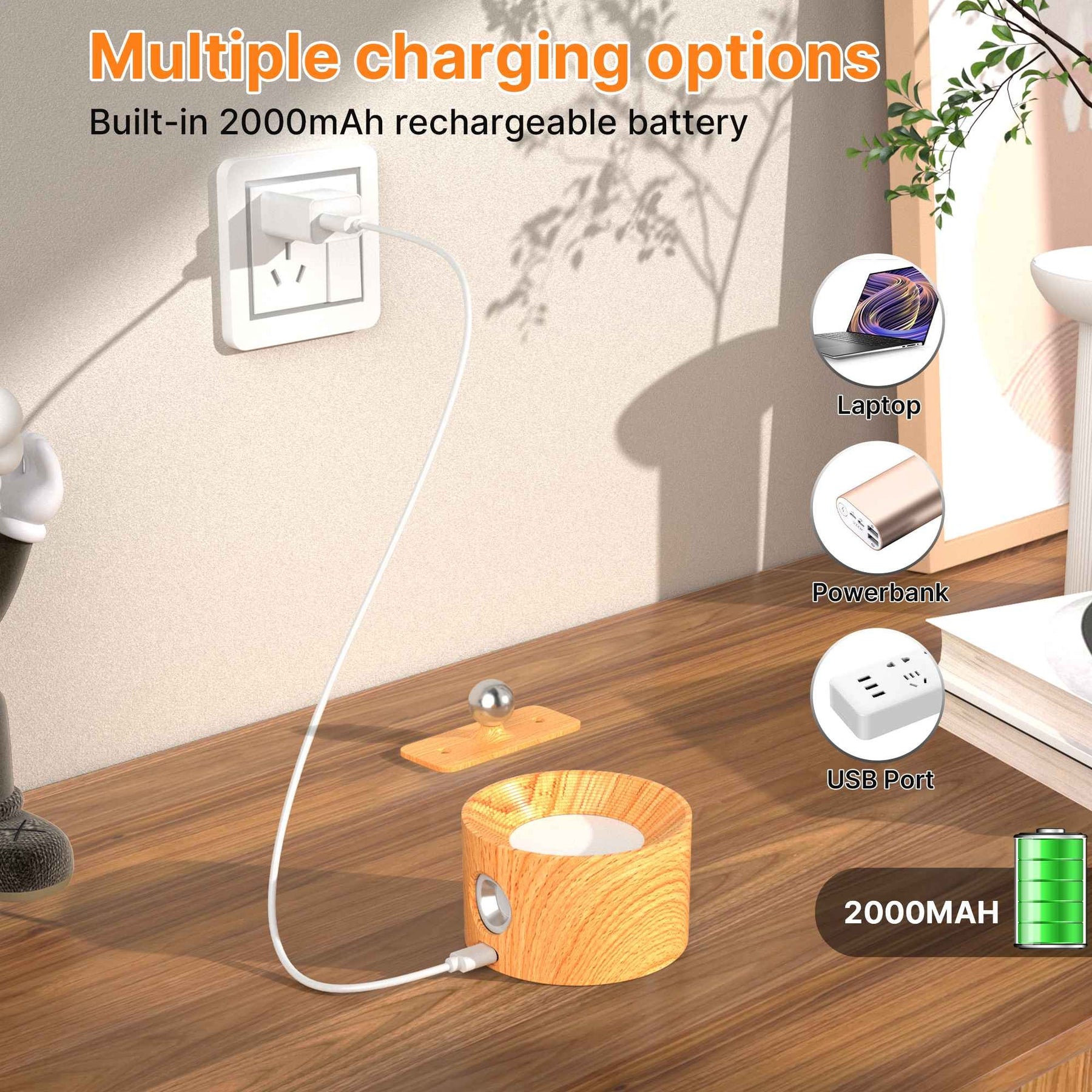 Arandelas LED com 3 níveis de brilho e Luz que Protege os Olhos