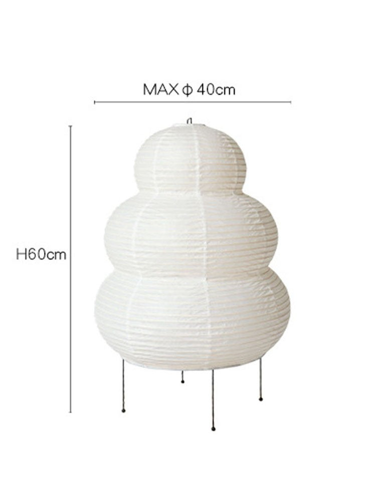 Luminária de Mesa LED Estilo Japonês com Papel de Arroz e 3 Níveis de Iluminação