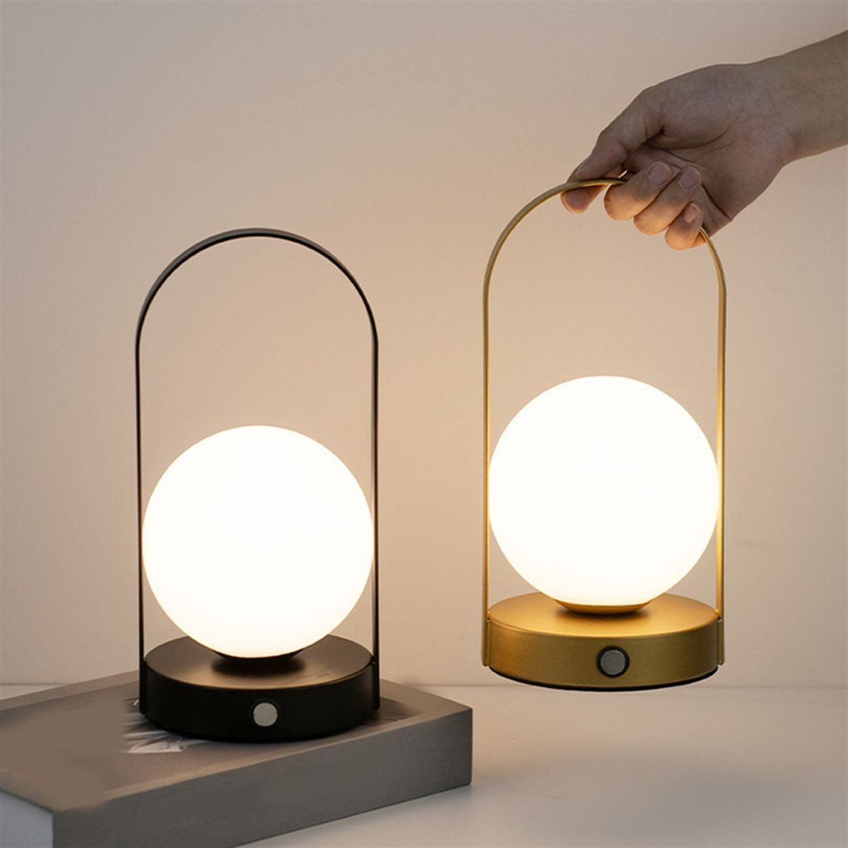 Luminária de Mesa LED Portátil de Metal Suspensa Para Áreas Externas e Internas