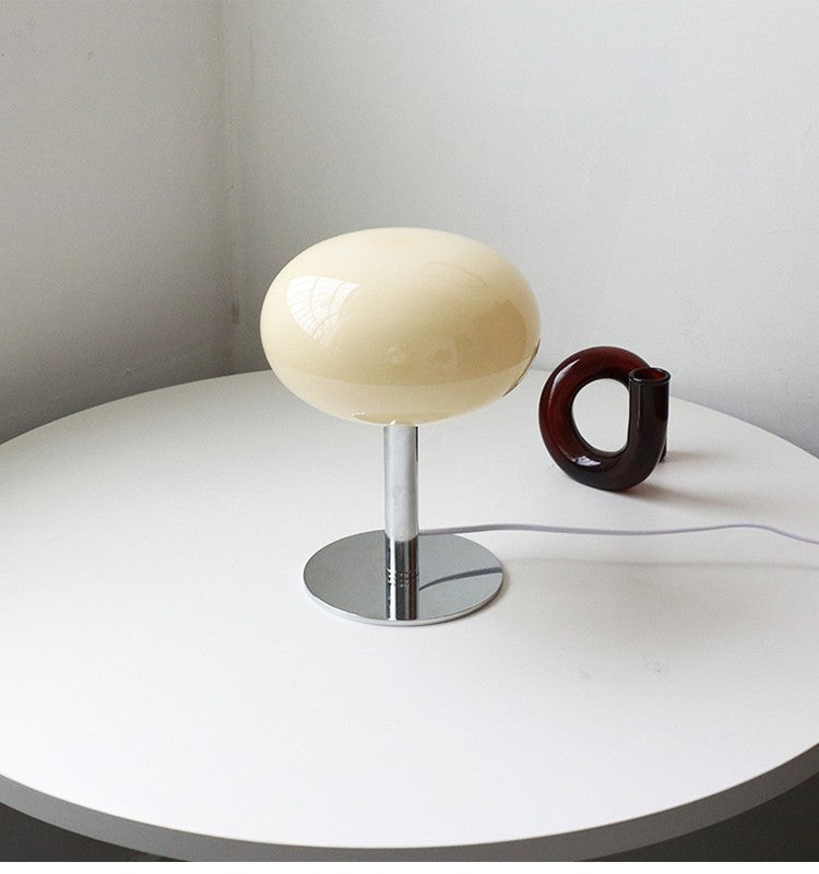 Abajur de Mesa de Vidro Macaron com Ajuste Tri Cromático e Proteção Ocular