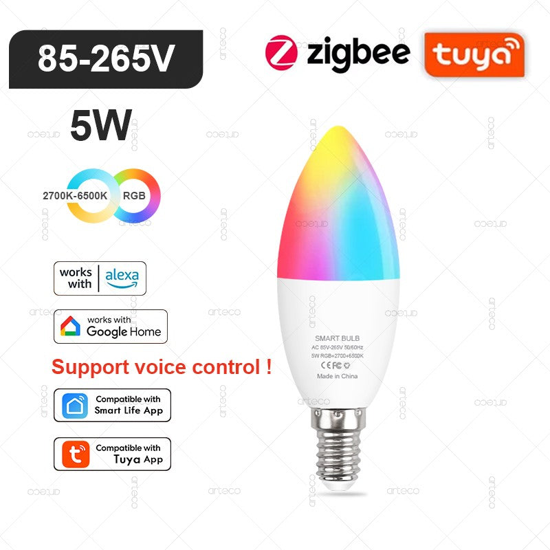 Lâmpada LED Inteligente Tuya com Controle por Wi-Fi, Zigbee ou Bluetooth