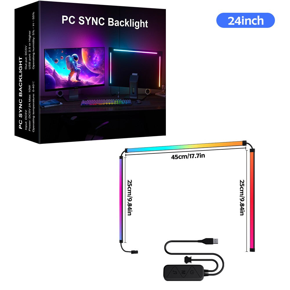 Faixa de Luz LED RGB para Monitor com Sincronização de Cores e Atmosfera Imersiva