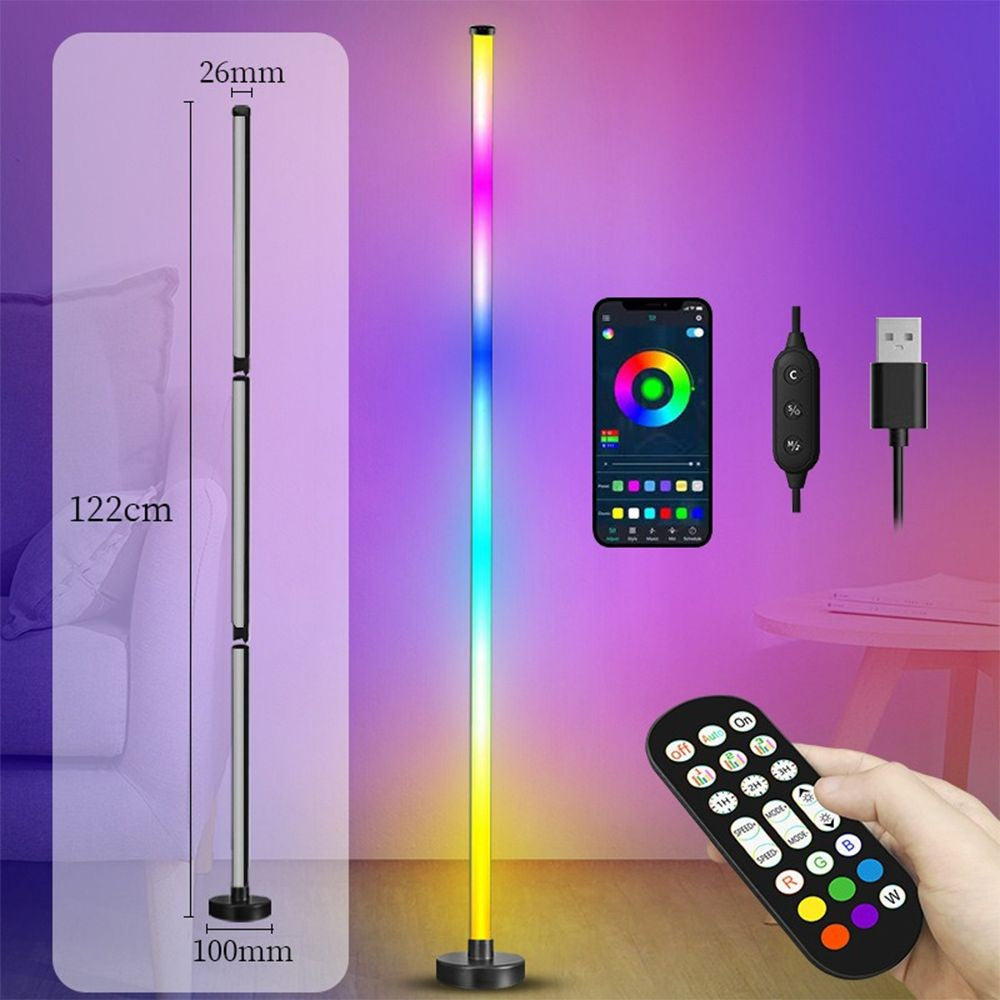 Luminária de Chão LED RGB com Controle Remoto e Sincronização por App