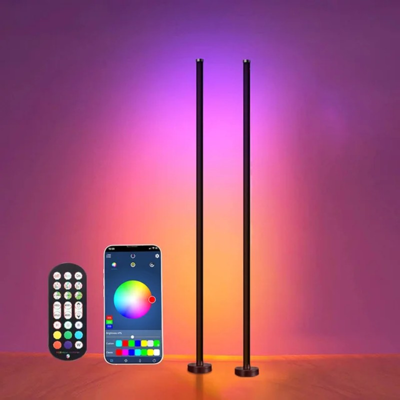 Luminária de Chão LED RGB com Controle Remoto e Sincronização por App
