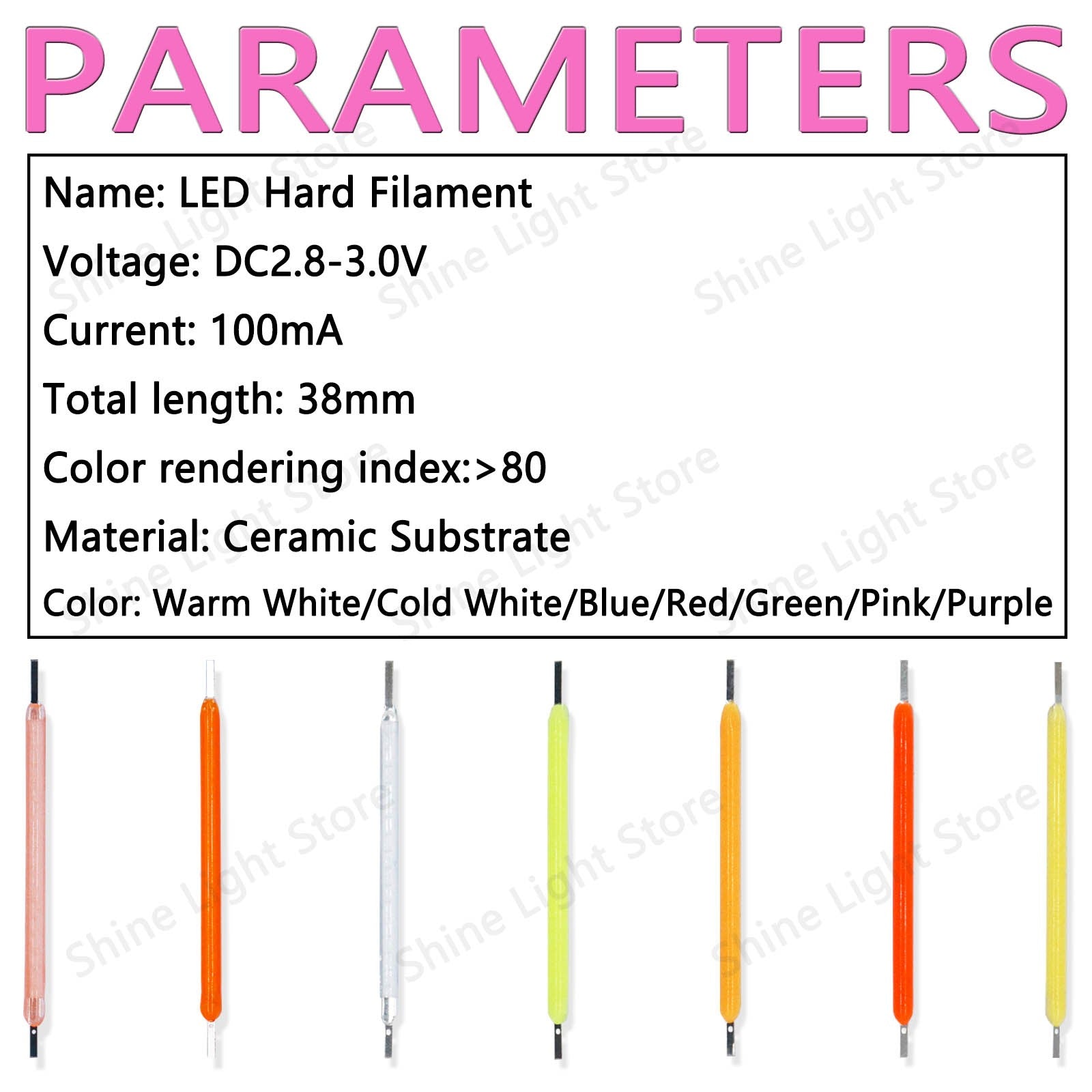 Kit de 10 a 1200 LEDs Filamento COB 3V 38mm para Decoração