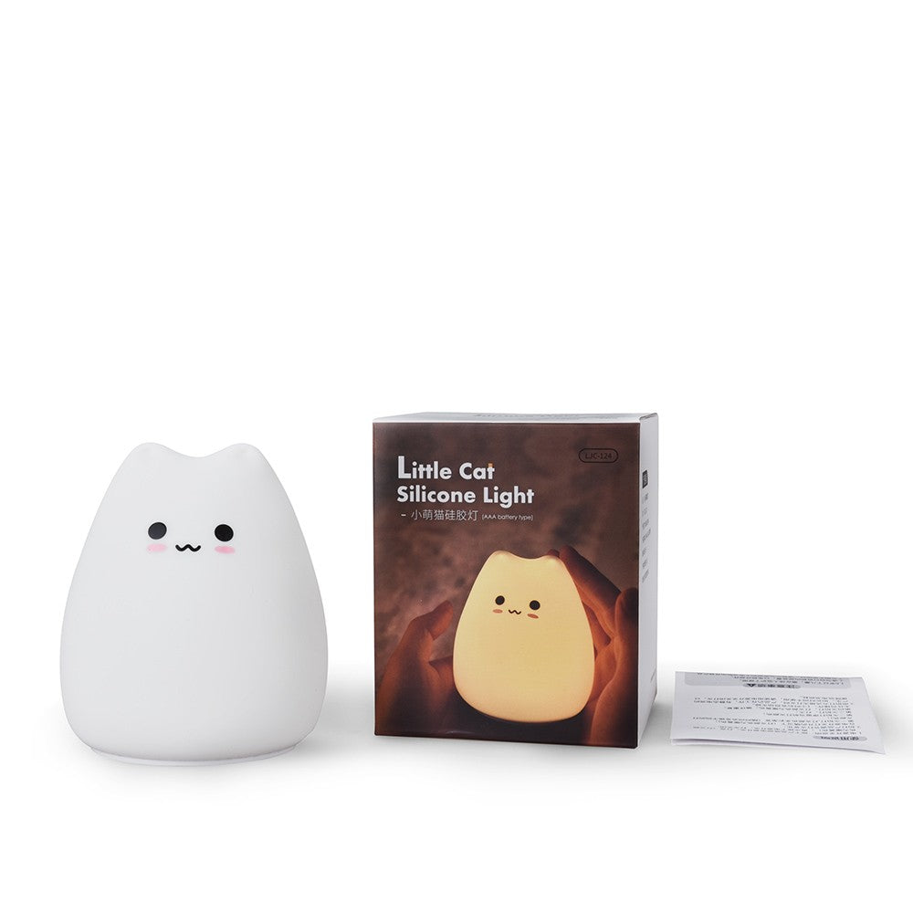 Luminária de Silicone Touch LED Gatinho para Bebês e Crianças - B