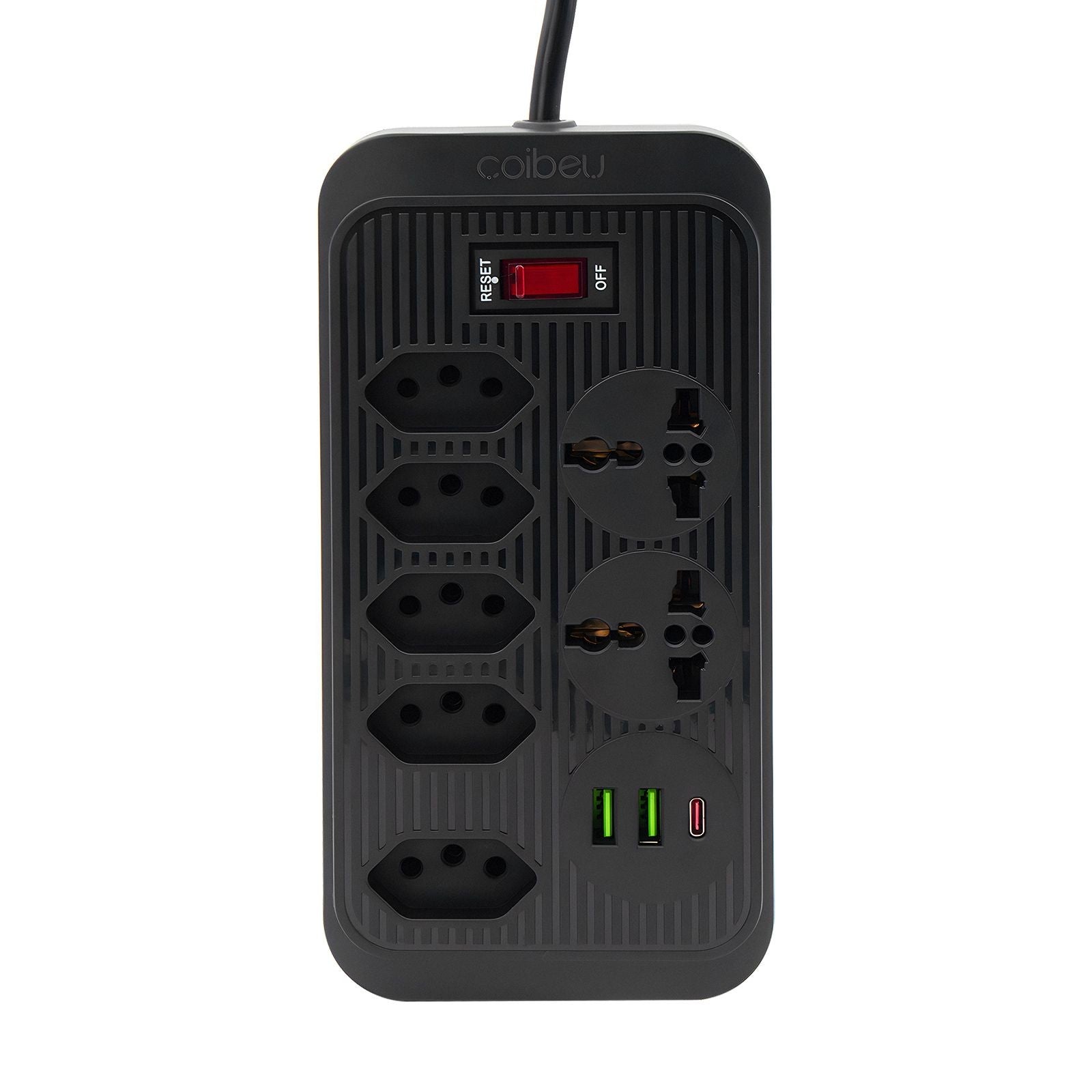 Régua de Tomadas com Extensão 2M, Portas USB, Compatível 110-220V, Padrão Brasil, Ideal para Carregar Dispositivos e Organizar seus Cabos.