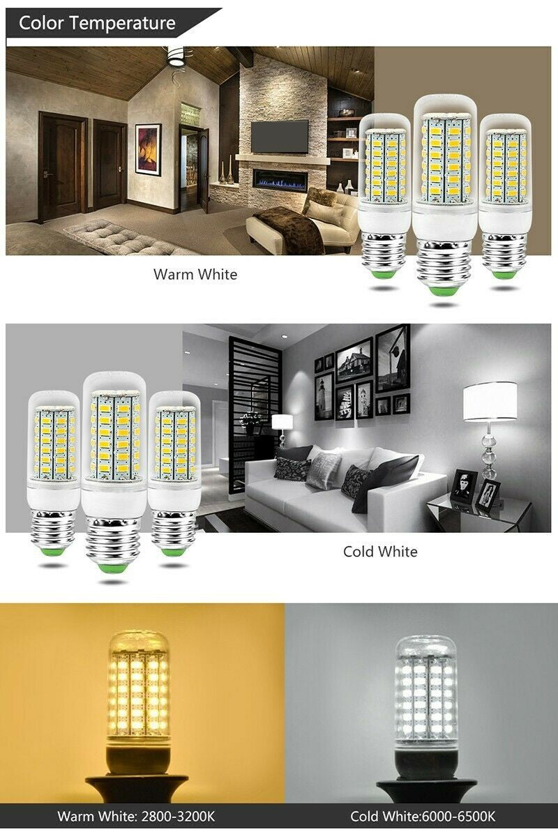 Lâmpada LED Tipo Milho 7W a 15W Super Brilhante