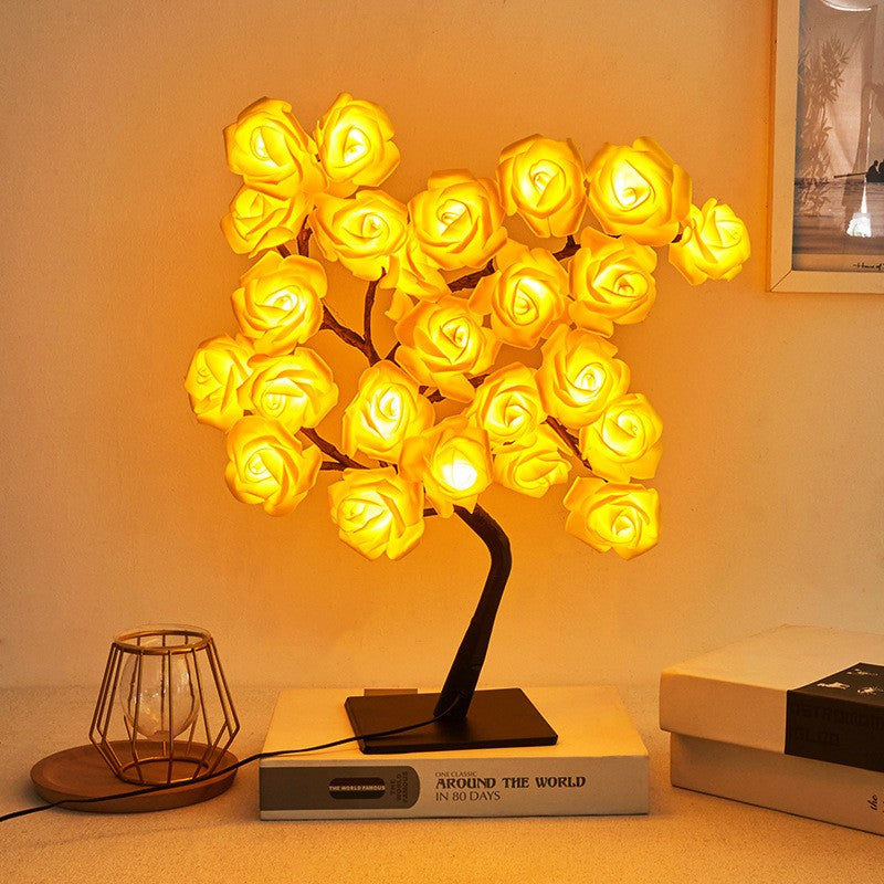 Luminária de Mesa LED em Formato de Folha com Luzes de Fadas USB para Decora