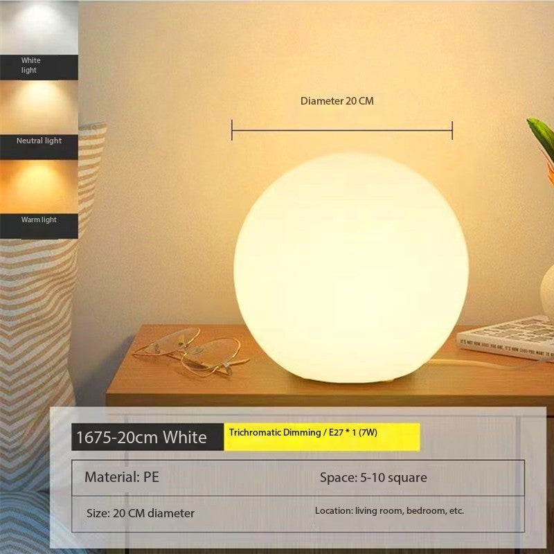 Luminária de Mesa Decorativa em Formato de Bola com Luz Ambiente Quente