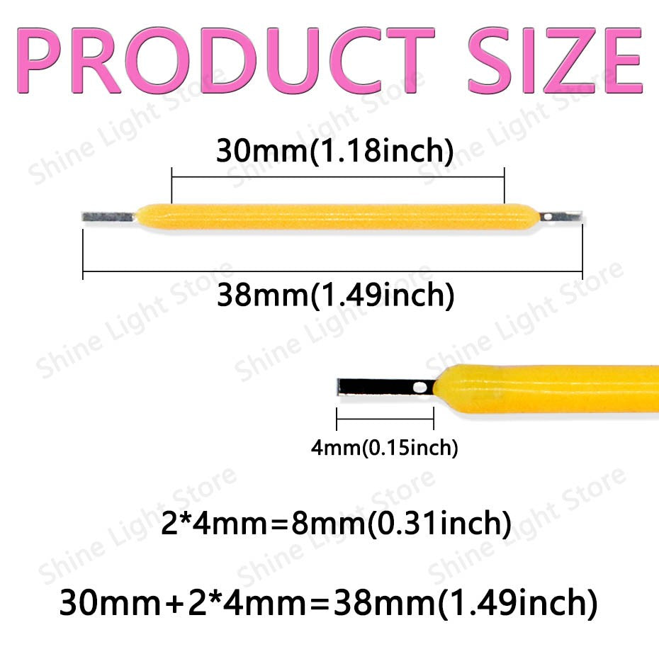 Kit de 10 a 1200 LEDs Filamento COB 3V 38mm para Decoração