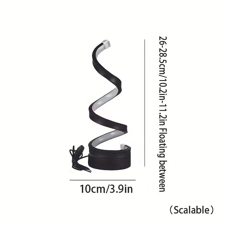 Luminária de Mesa LED Espiral Moderna com 3 Níveis de Brilho Reguláveis