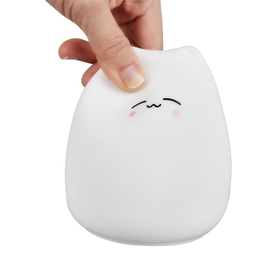Luminária de Silicone Touch LED Gatinho para Bebês e Crianças - B