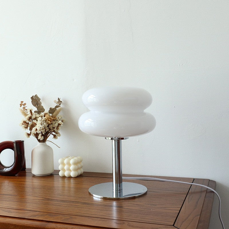 Abajur de Mesa de Vidro Macaron com Ajuste Tri Cromático e Proteção Ocular