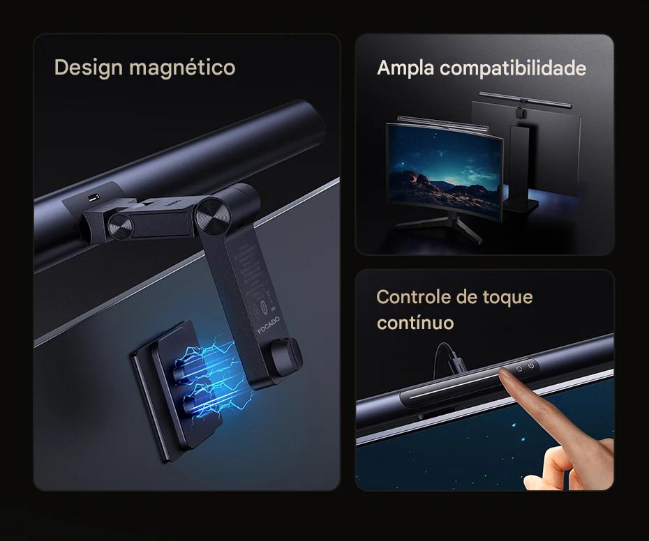 Luminária LED Magnética USB para Computador e Notebook com Luz Protetora Ocular