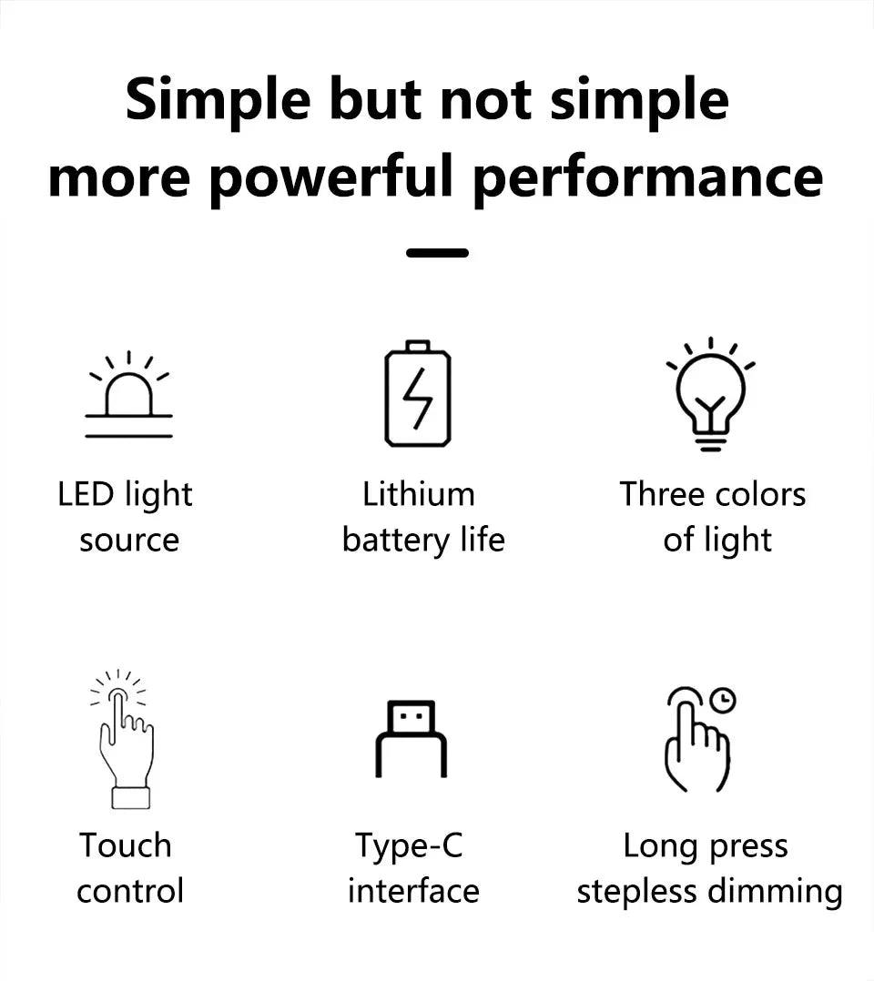 Luminária de Garrafa Touch USB 3 cores e Ajuste de Intensidade