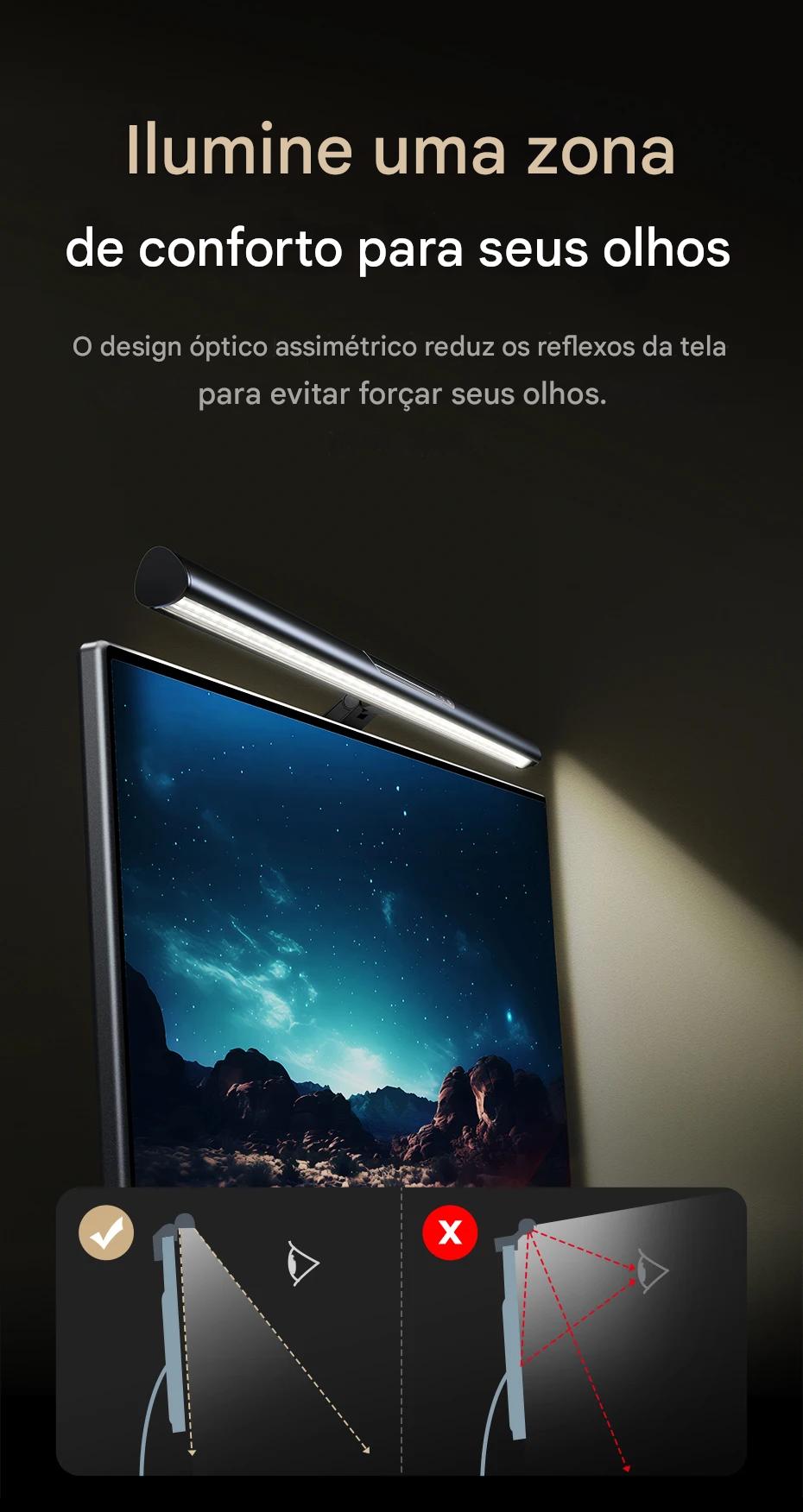 Luminária LED Magnética USB para Computador e Notebook com Luz Protetora Ocular