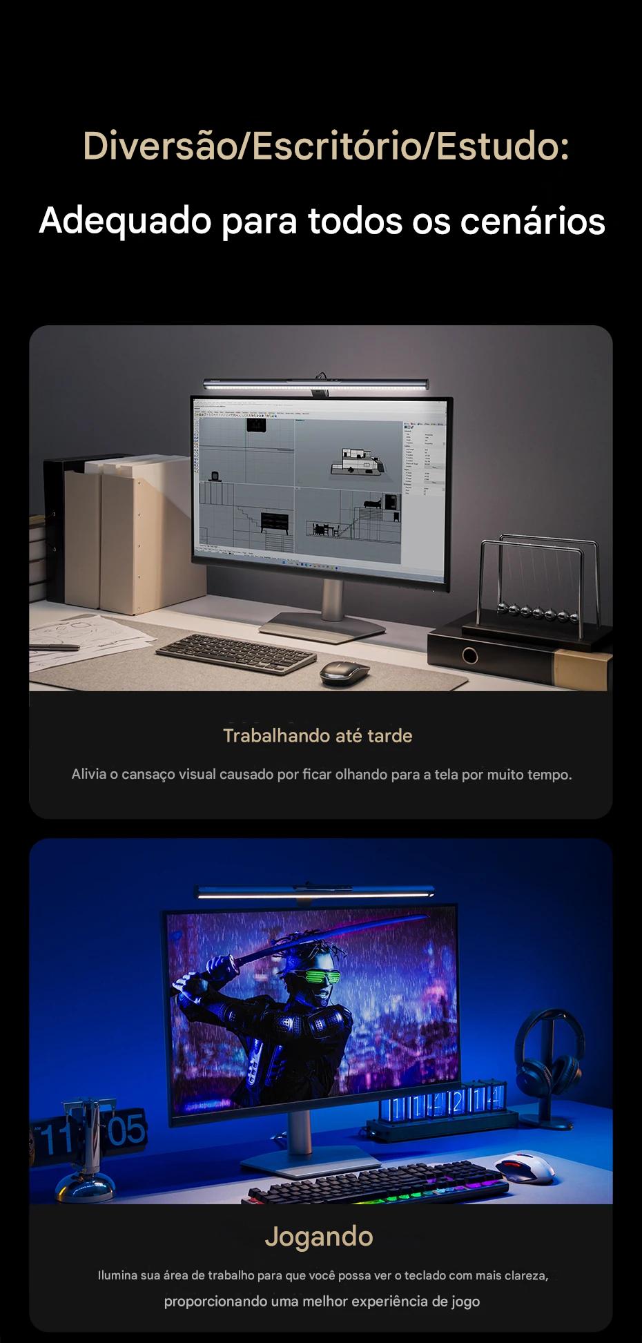 Luminária LED Magnética USB para Computador e Notebook com Luz Protetora Ocular