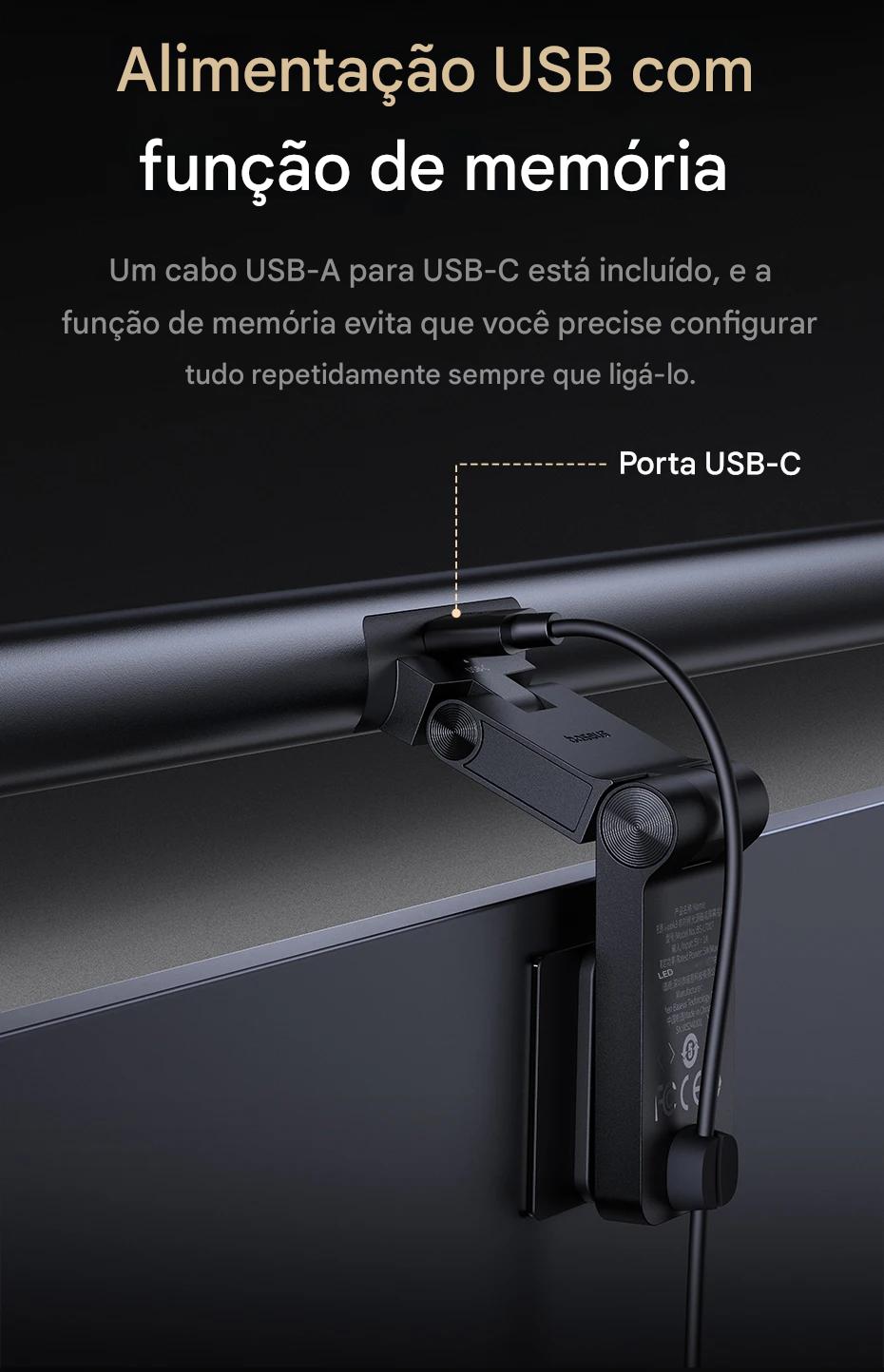 Luminária LED Magnética USB para Computador e Notebook com Luz Protetora Ocular