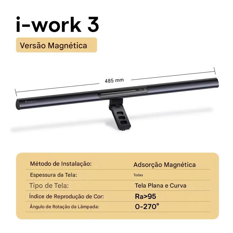 Luminária LED Magnética USB para Computador e Notebook com Luz Protetora Ocular