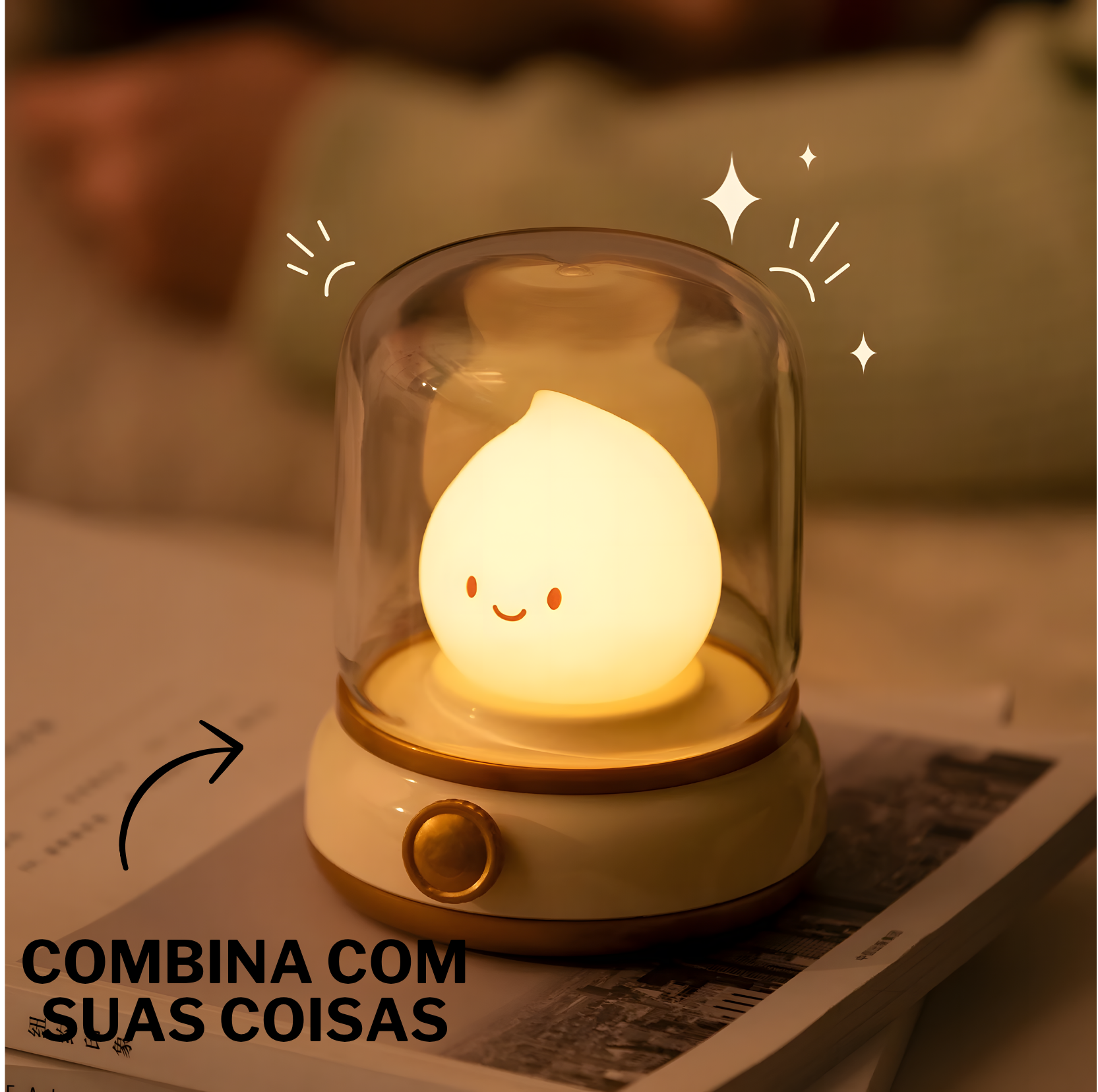 Luminária Foguinho com Luz Suave e Bateria Recarregável
