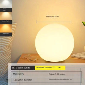 Luminária de Mesa Decorativa em Formato de Bola com Luz Ambiente Quente