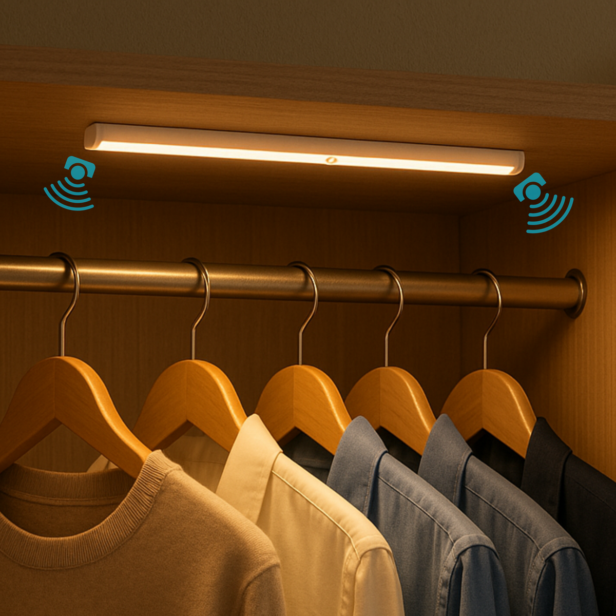 Luminária LED Sem Fio Bateria com 4 Semanas de Duração Recarregável com Sensor de Movimento Ultrafina