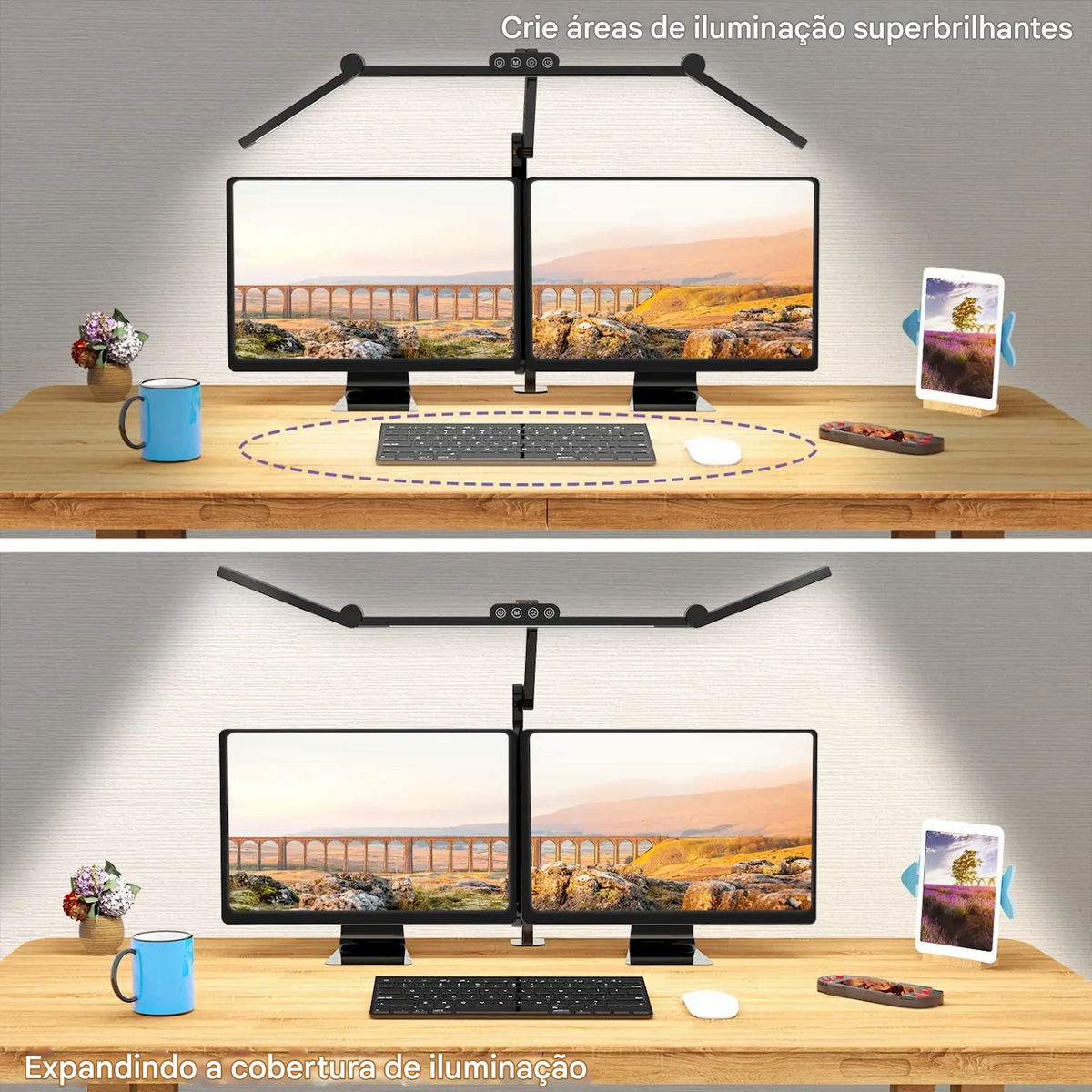 Luminária de Mesa LED com Barreira Antirreflexo e Luminosidade Confortavel
