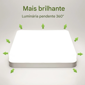 Luminária LED Plafon Quadrada 18W 24W 36W 48W Branco Quente Neutro ou Frio