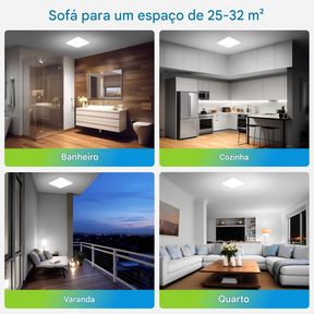 Luminária LED Plafon Quadrada 18W 24W 36W 48W Branco Quente Neutro ou Frio