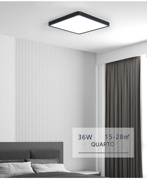 Luminária LED Plafon Smart LED com Acabamento em Madeira Controle Alexa e Google