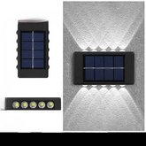 Luminária Solar com 10 LEDs Brancos de Parede à Prova d’Água Para Áreas Externas