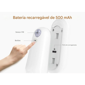 Luz para Banheiro Noturna LED com Sensor de Movimento Recarregável