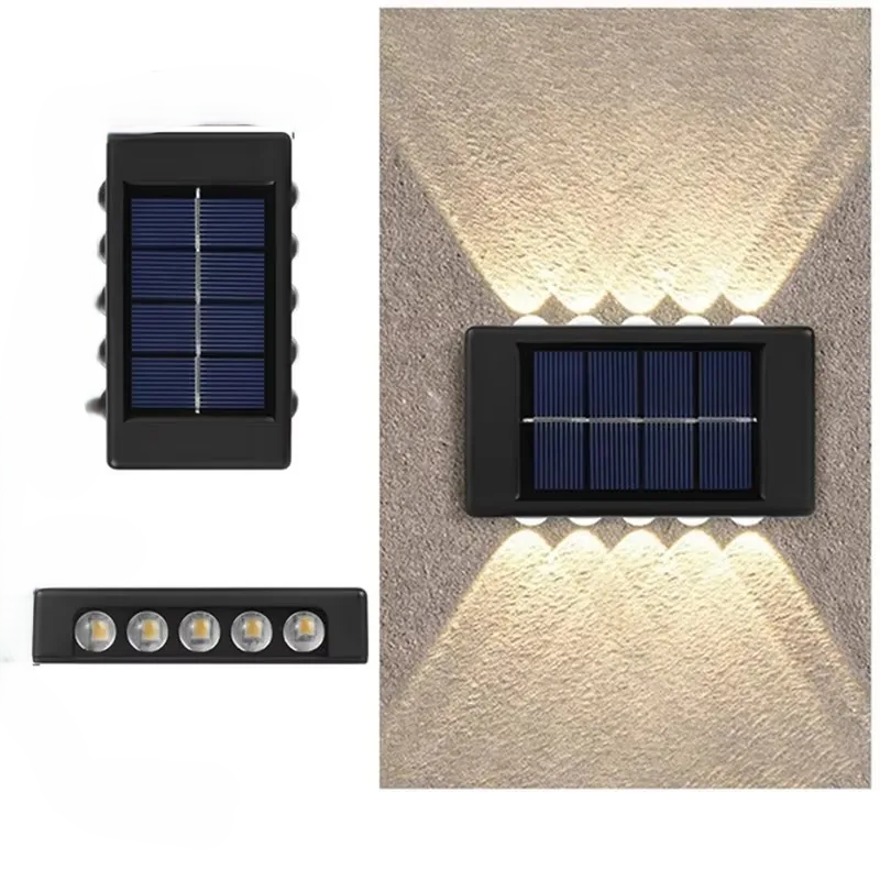 Luminária Solar Automática com 10 LEDs Quentes de Parede à Prova d’Água Para Áreas Externas