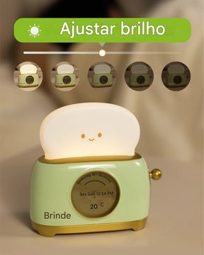 Luminária Relógio de Mesa Dobrável Touch USB Regulável com Proteção Ocular